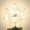 Christmas Tree Topper, Silver Glittered Hollow 7-Point Star Tree Topper, Lighted Wire Star with 20 LED Lights